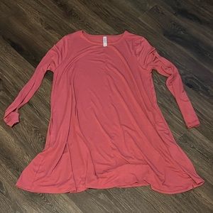 Modest pink midi dress